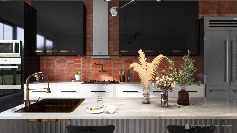 modern urban kitchen 3d design renderings