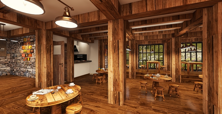 COUNTRY WINE BAR Interior Design Render