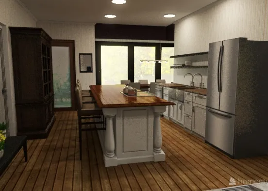 *Our House fridge wall w S dining & N 1/2 bath Design Rendering