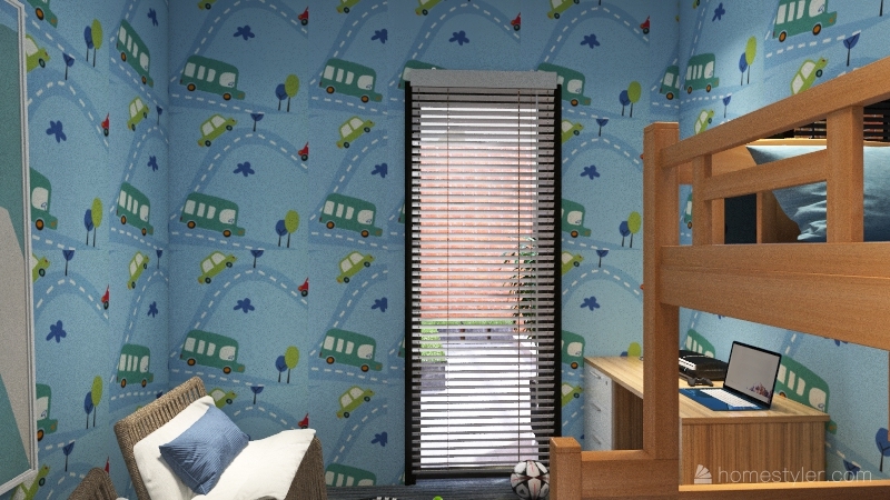 Boy's Bedroom 3d design renderings