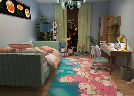 Anime Inspired Room Design Rendering