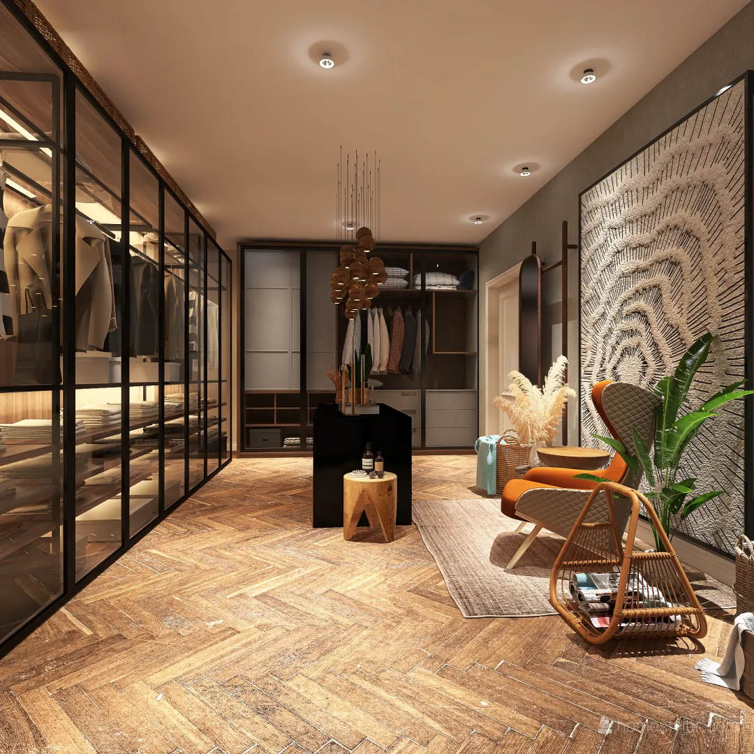 Cozy master closet 3d design renderings