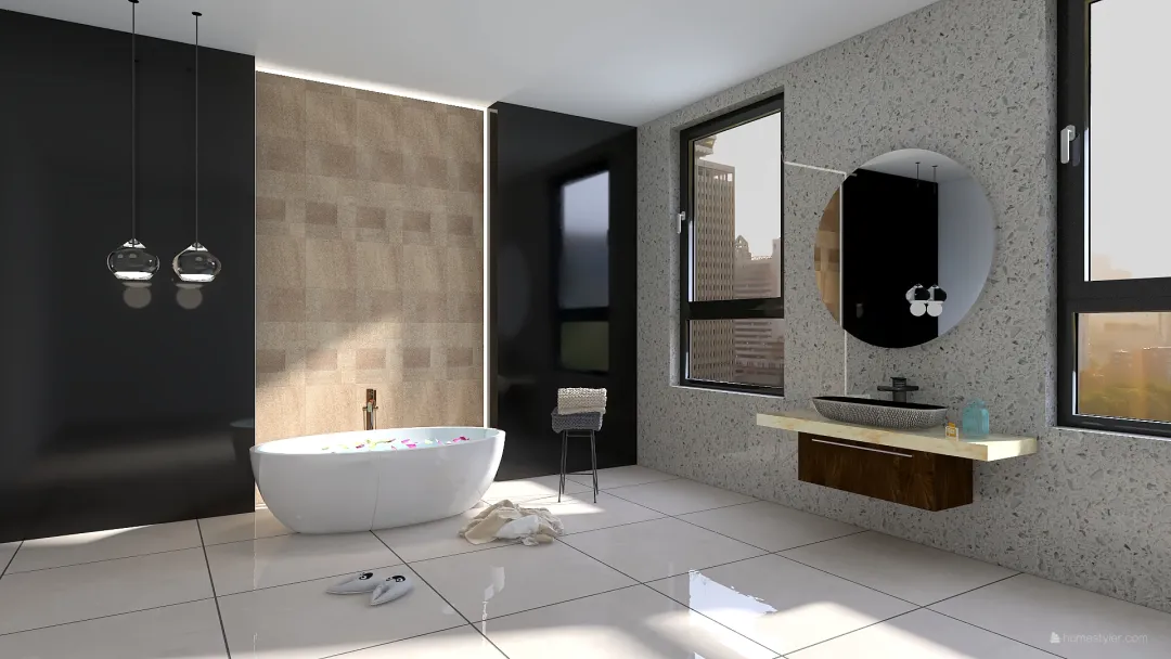 Bathroom high rise building 3d design renderings