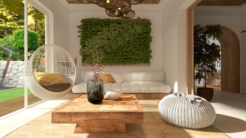 Scandinavian StyleOther Casa en las afueras ColorScemeOther WoodTones Beige 3d design renderings