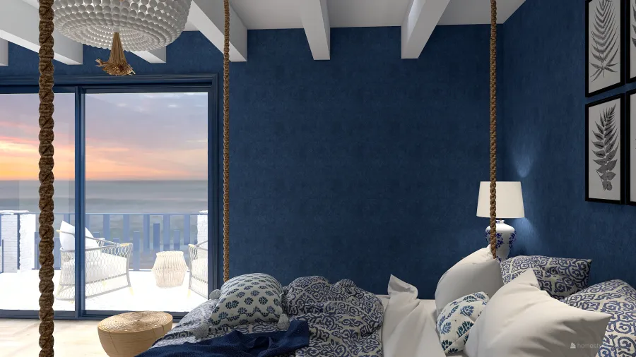 Costal Sandy shore house Blue ColorScemeOther 3d design renderings