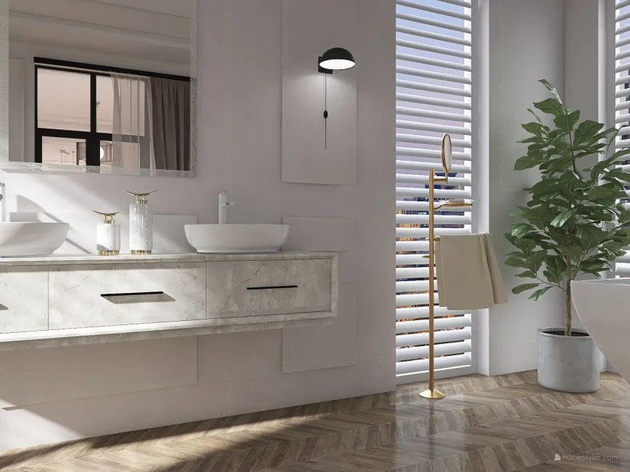 Contemporary ColorScemeOther Orange WarmTones Bathroom 3d design renderings