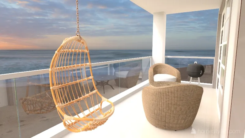 beach kitchen living room 3d design renderings