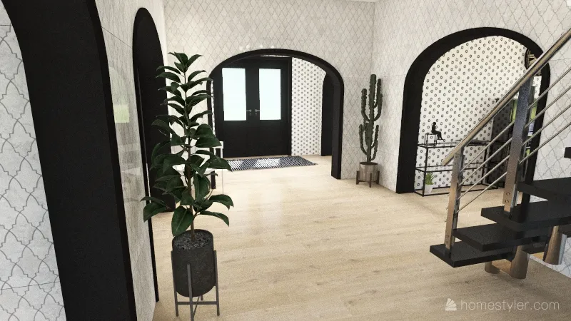 black white classic house 3d design renderings