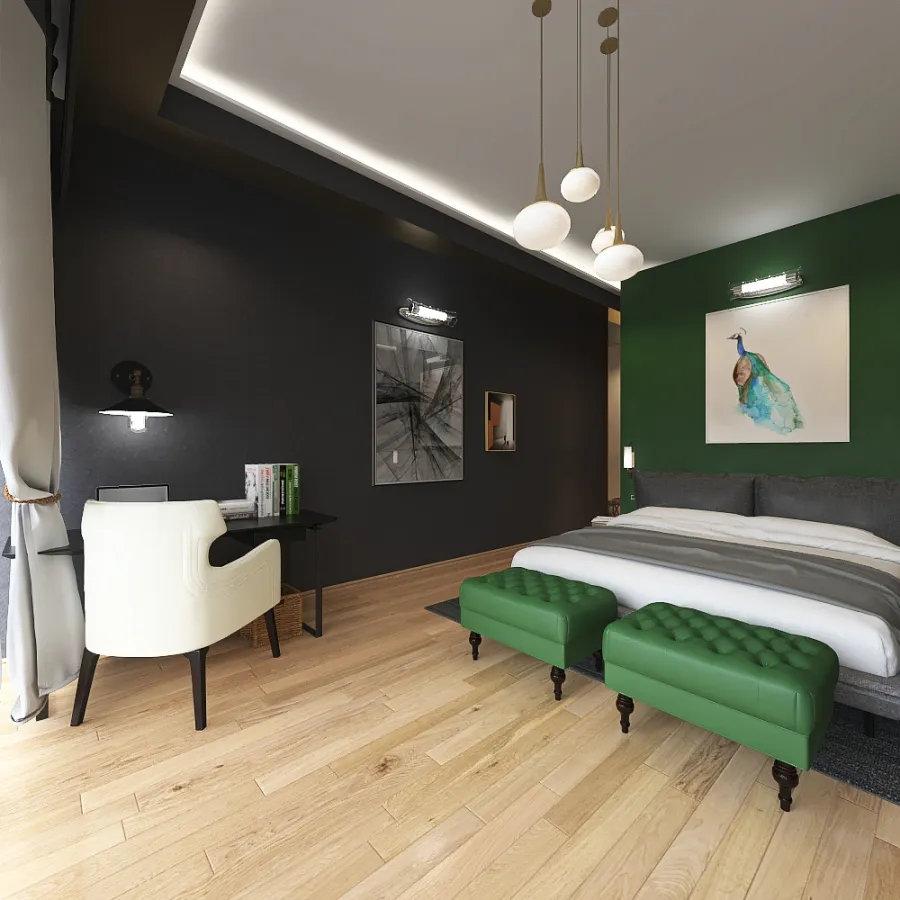 Master's bedroom 3d design renderings