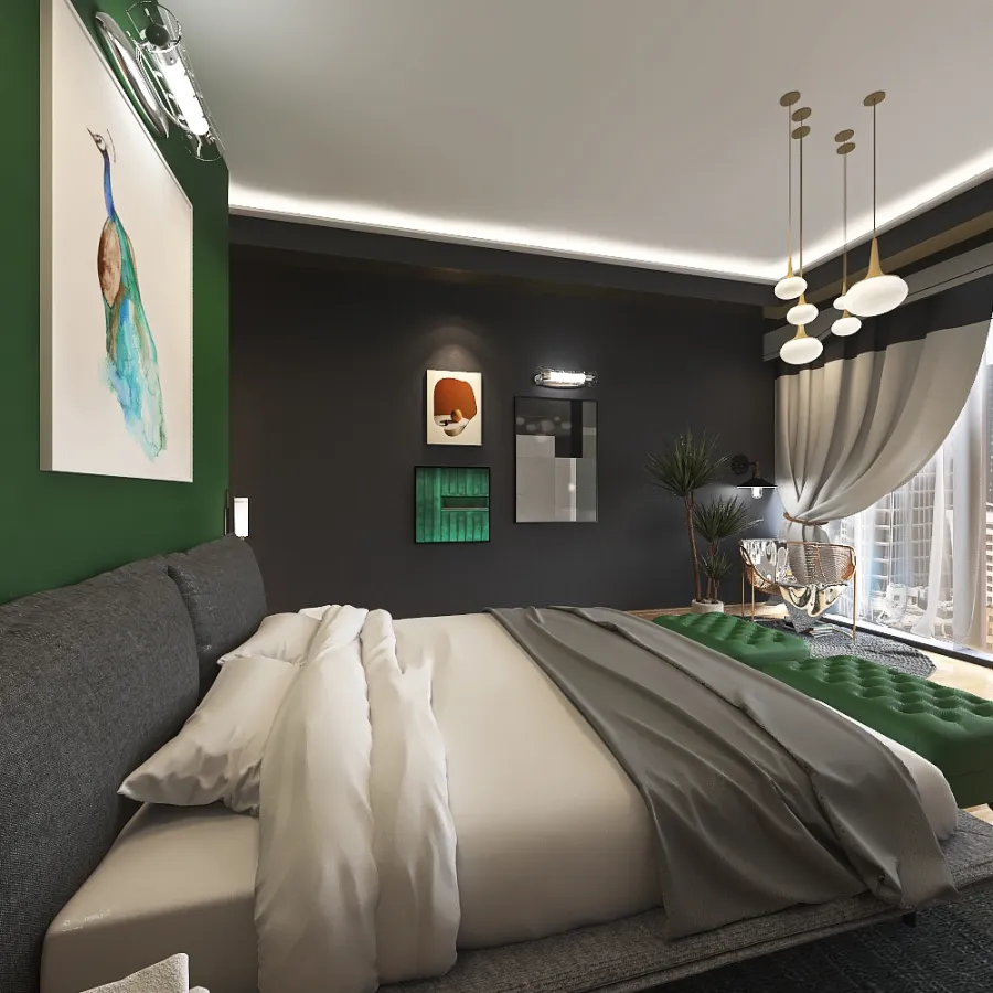 Master's bedroom 3d design renderings
