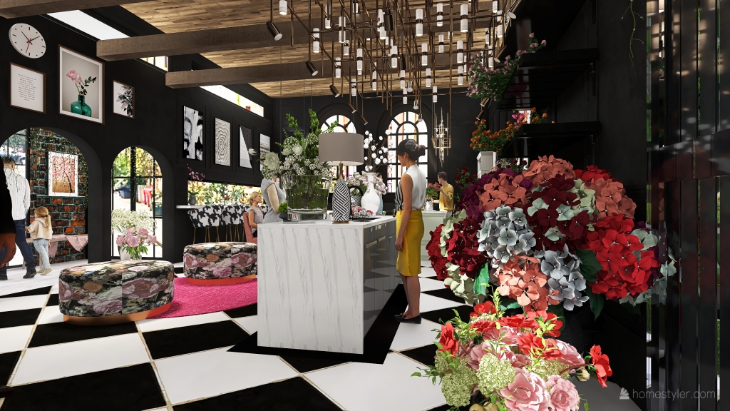 Cafe & Show Room 3d design renderings