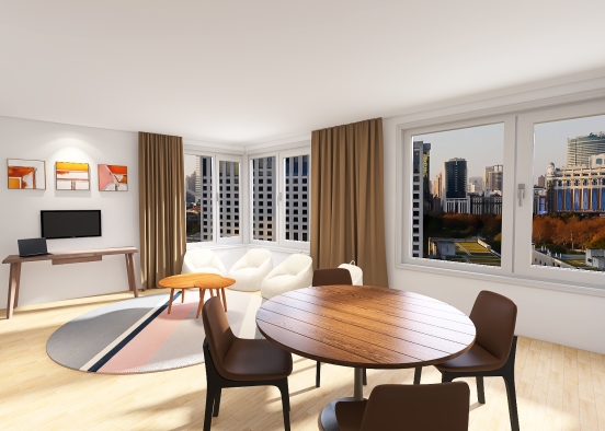 Apartments 52m with 1 bedroom, Moscow Design Rendering