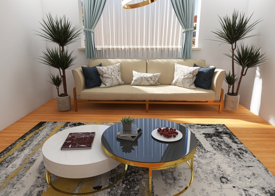 White living room +plants Design Rendering