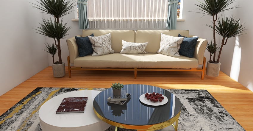 White living room +plants 3d design renderings