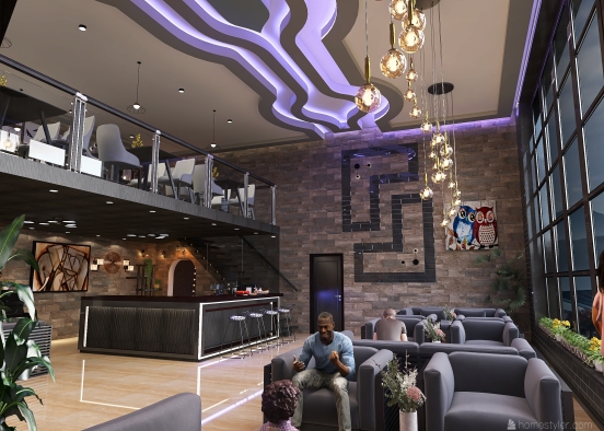 Lobby Cafee Design Rendering