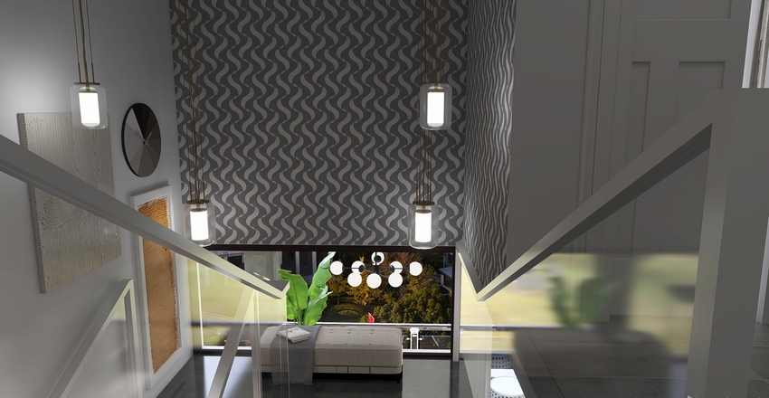 Modern StyleOther White Black ColorScemeOther ColdTones Stairwell 3d design renderings