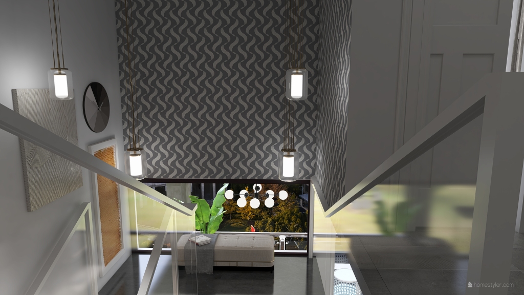 Modern StyleOther White Black ColorScemeOther ColdTones Stairwell 3d design renderings