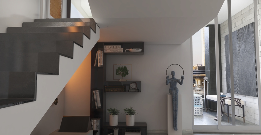 Modern StyleOther White Black ColorScemeOther ColdTones Living and Dining Room 3d design renderings