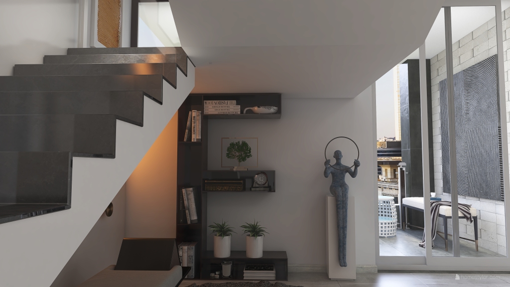Modern StyleOther modern elegance: studio apartment White Black ColorScemeOther ColdTones 3d design renderings