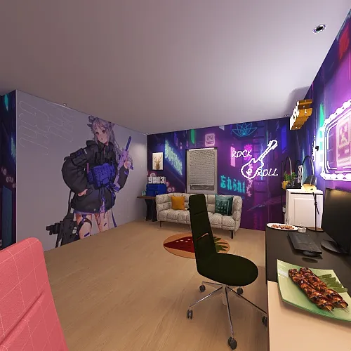 game room 3d design renderings