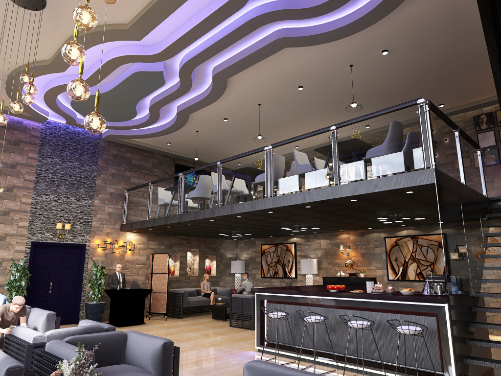 Lobby Cafee 3d design renderings
