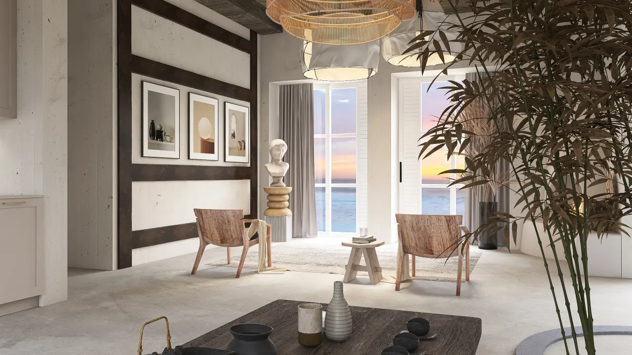 Modern WabiSabi ColorScemeOther Beige WoodTones EarthyTones UnnamedSpace 3d design renderings