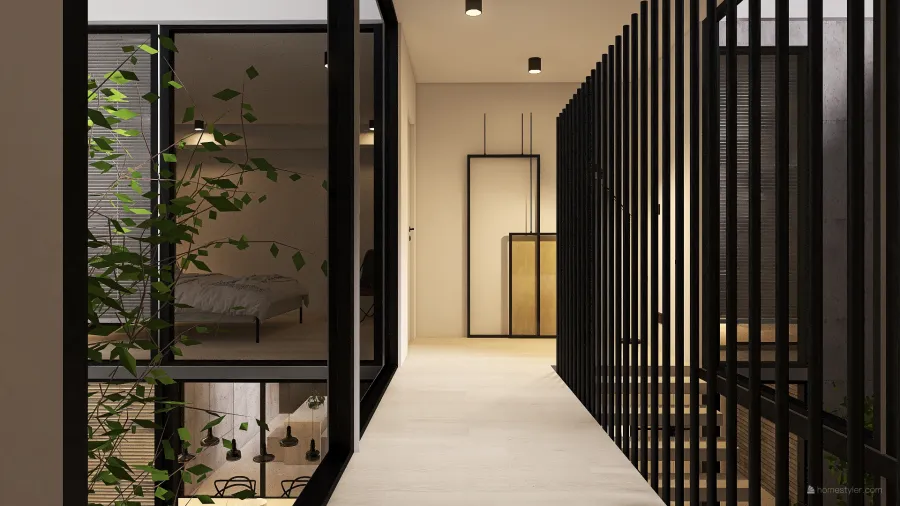 Contemporary StyleOther ColorScemeOther Beige Corridor 3d design renderings