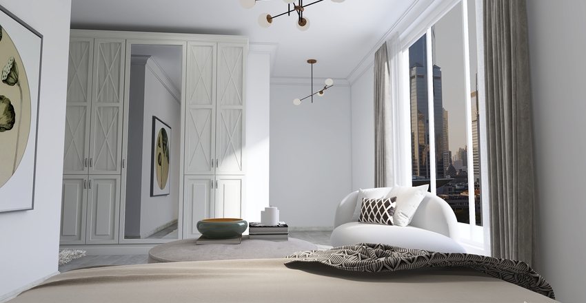 Modern StyleOther White Black ColorScemeOther ColdTones Master Bedroom 3d design renderings