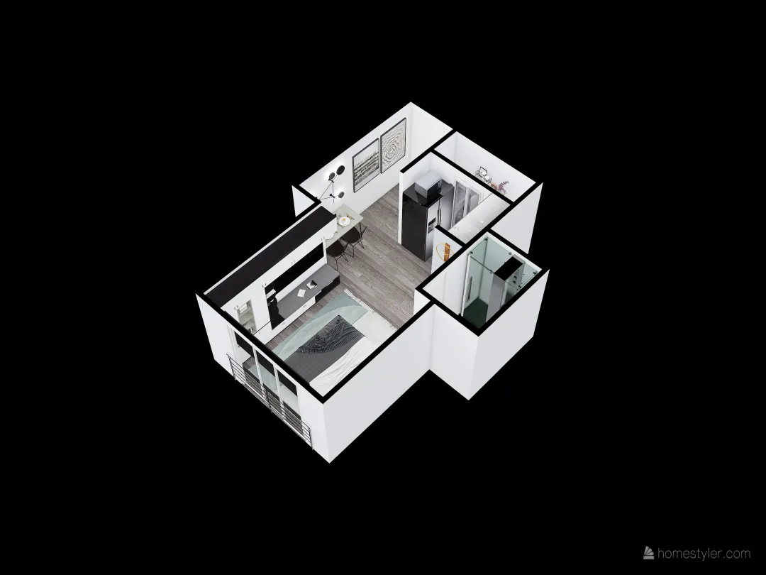 Ámbar - Tipo 2A - Apartaestudio 3d design renderings