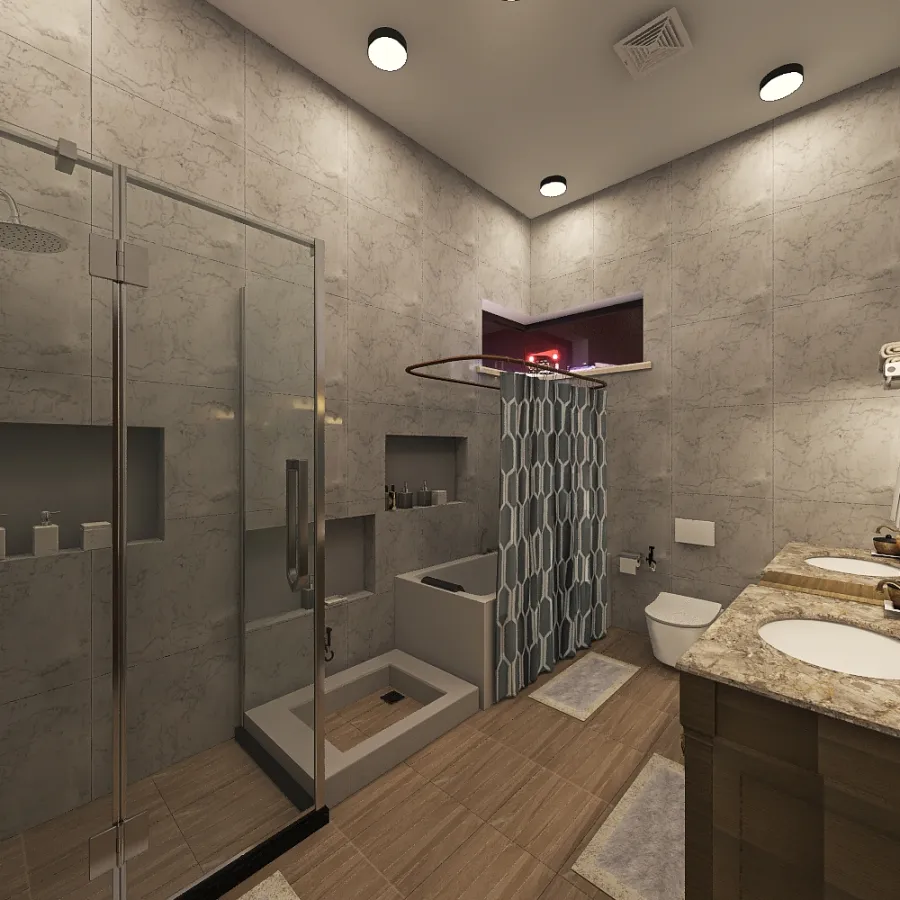 Industrial Emirati Bath 3d design renderings