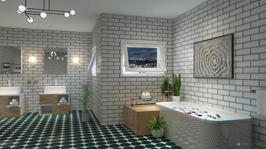 Modern StyleOther Black White ColorScemeOther Bathroom 3d design renderings