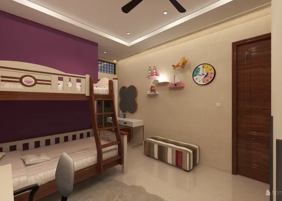 debba 3 kids bedrooms Design Rendering