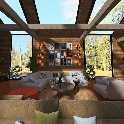 Its my idea of a small cabin in the woods. 3d design renderings