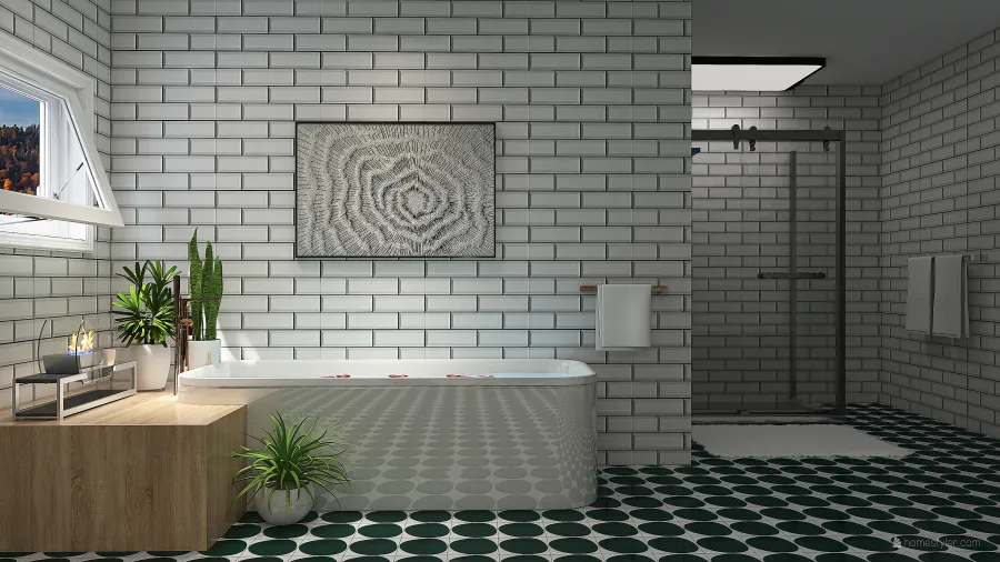 Modern StyleOther Black White ColorScemeOther Bathroom 3d design renderings