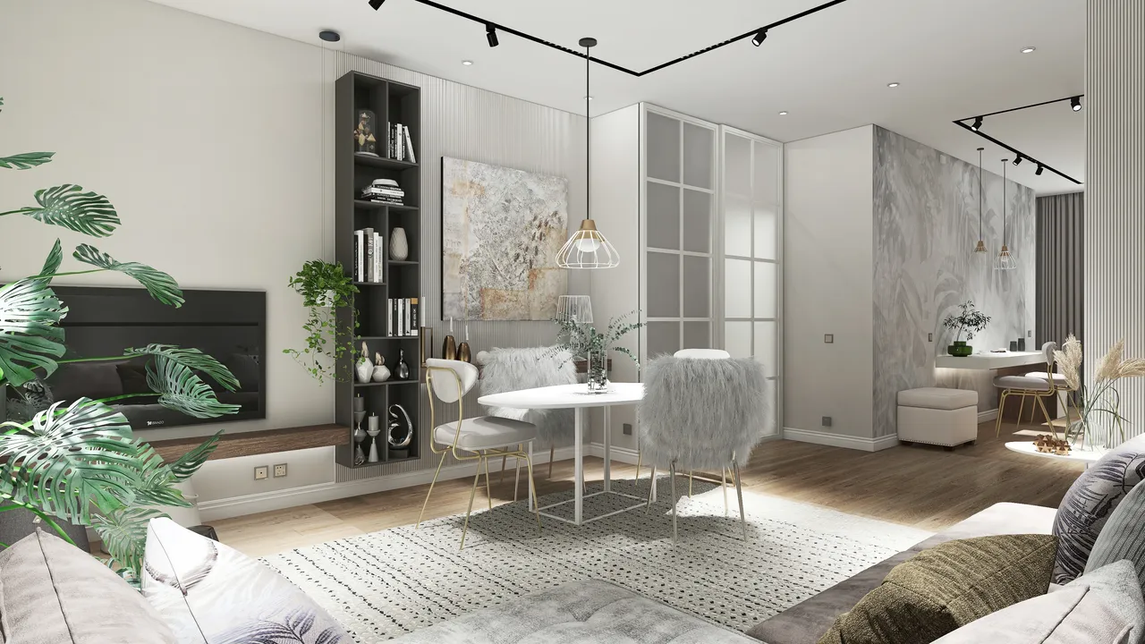 LivingDiningRoom 3d design renderings