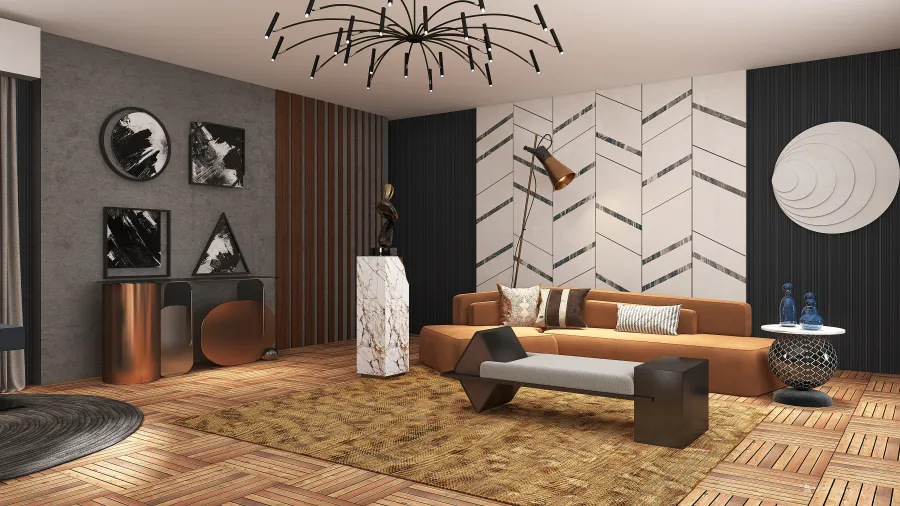 Modern StyleOther Black White ColorScemeOther Living Room 3d design renderings