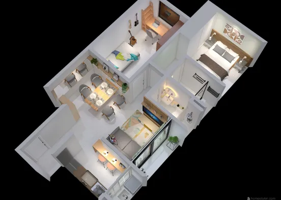 Apartamento 57 m² Design Rendering