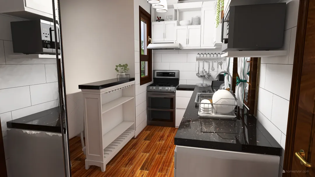 Cocina negra 3d design renderings