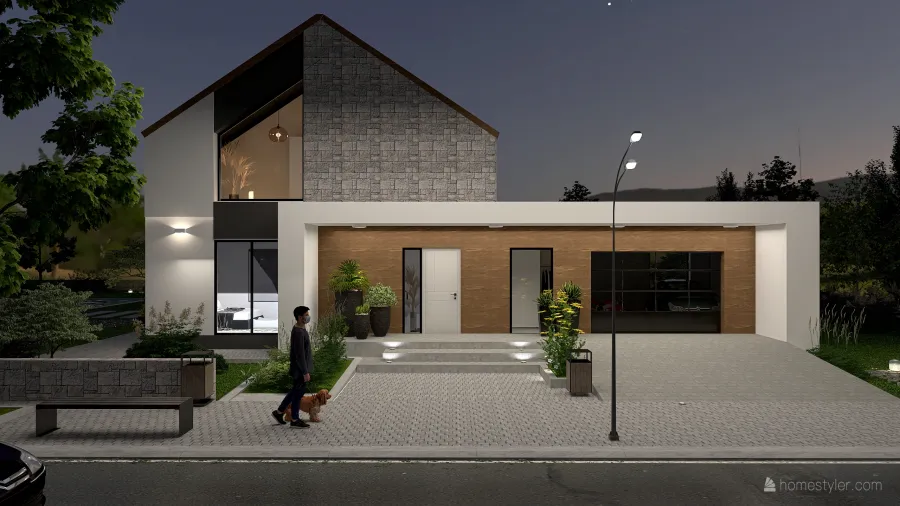 Vivienda en zona residencial 3d design renderings