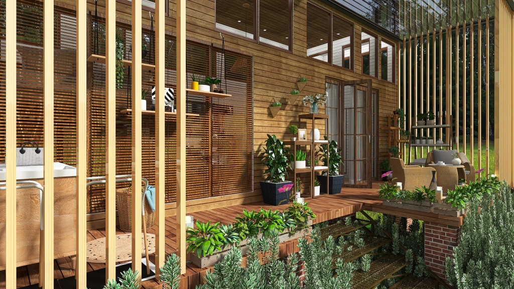 Tropical Grassland Country Farm Tiny Home 3d design renderings