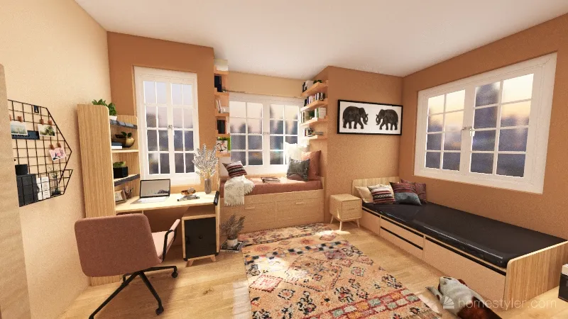 Room for one person 3d design renderings