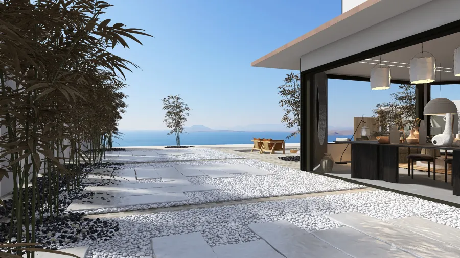 Modern StyleOther WabiSabi Harmony villa Black White 3d design renderings