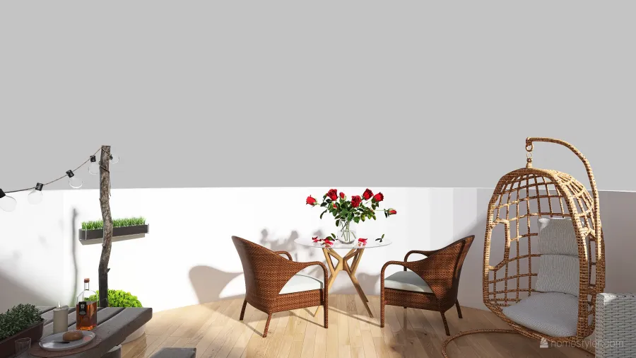 Terrace with Living Room 3d design renderings
