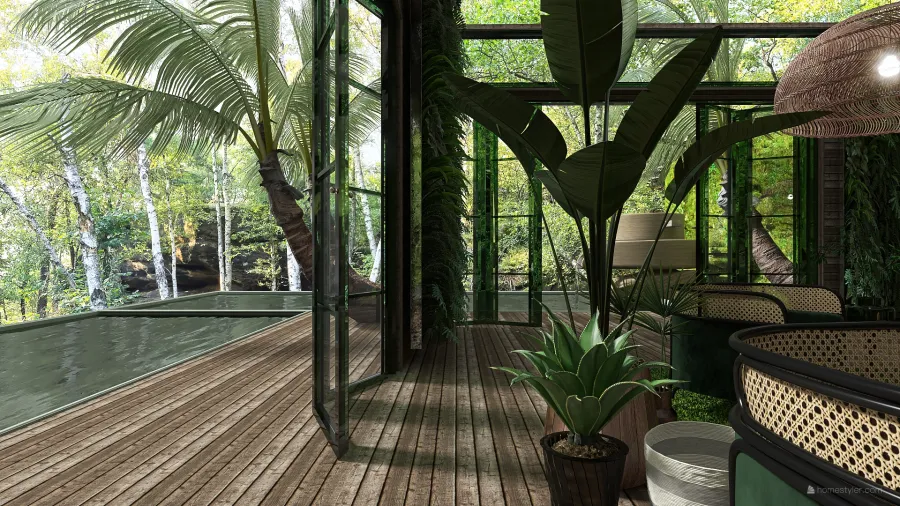 TropicalTheme ColorScemeOther Green Black Terrace 3d design renderings