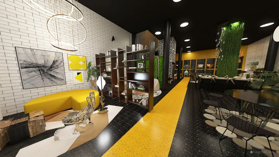 yellow 3d design renderings
