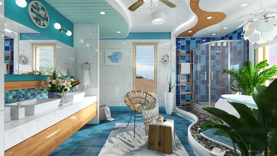 MASTER'S BATHROOM 3d design renderings