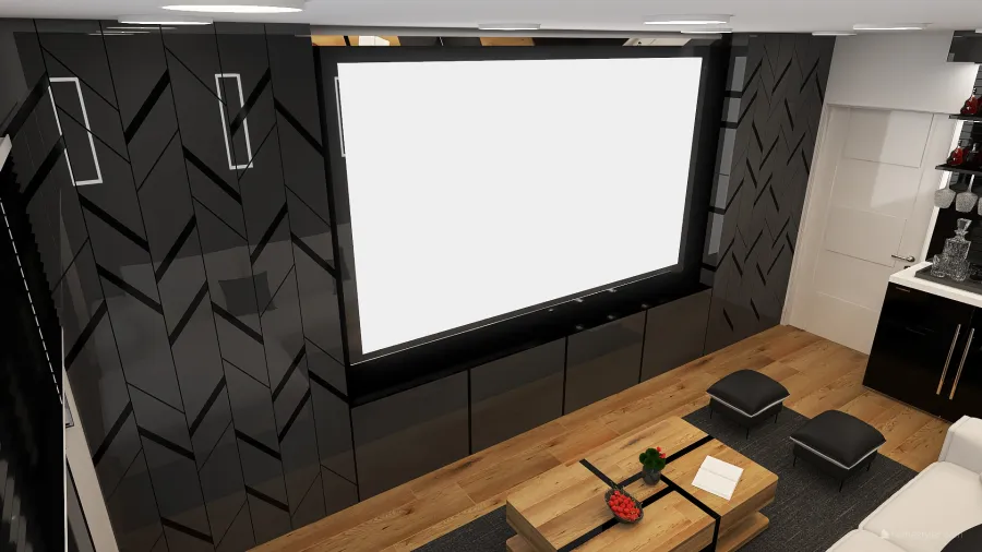 Hišni kino 3d design renderings