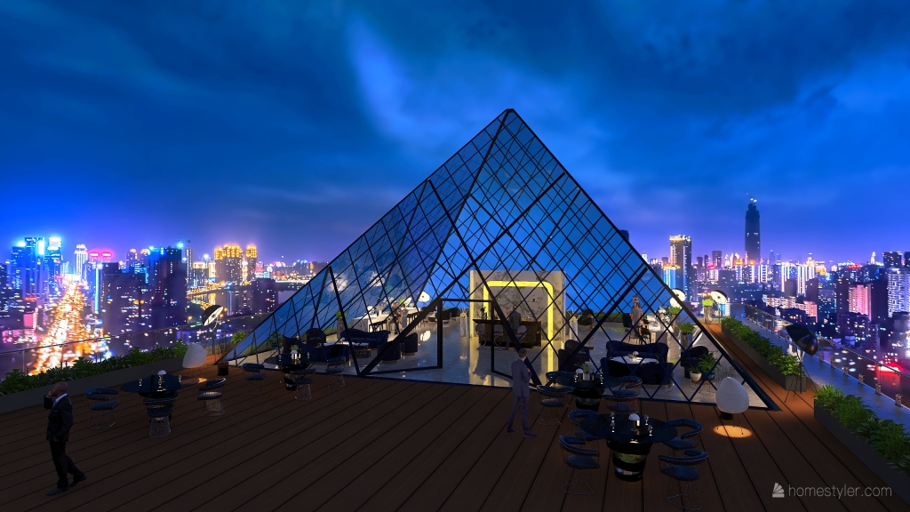 Contemporary StyleOther Skyline Louvre Black ColorScemeOther 3d design renderings