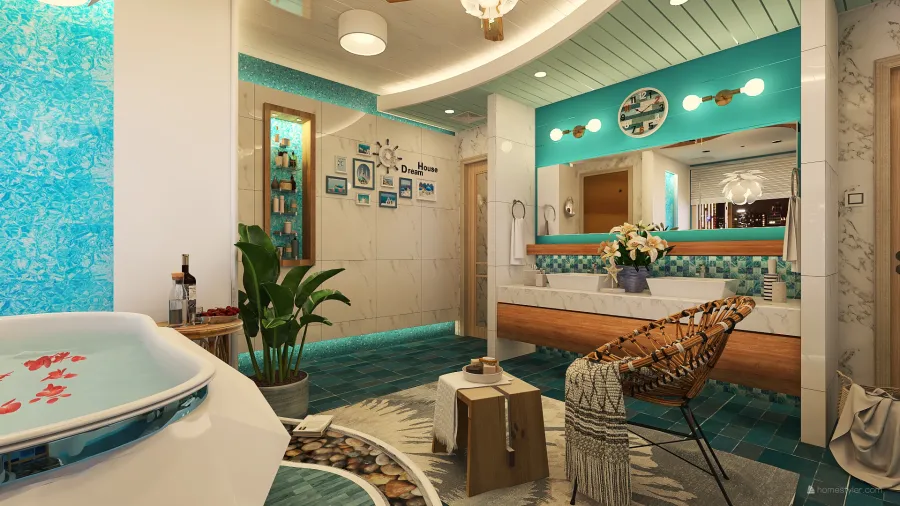 MASTER'S BATHROOM 3d design renderings