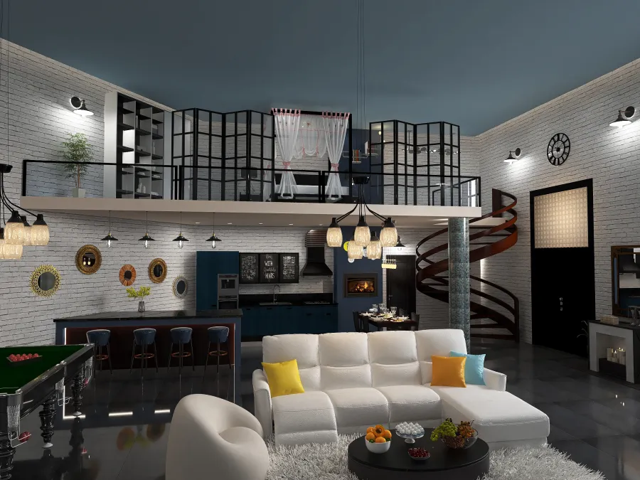 The ugliest Loft turned into a lovely one 3d design renderings
